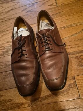 Johnston & Murphy Men's Brown Leather Lace-Up Dress Shoes Sz 12